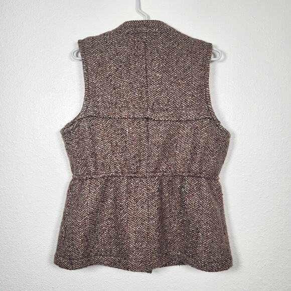 Eddie Bauer Wool Mohair Blend Vest Women Herringbone Button Front Pockets Medium - Picture 9 of 10